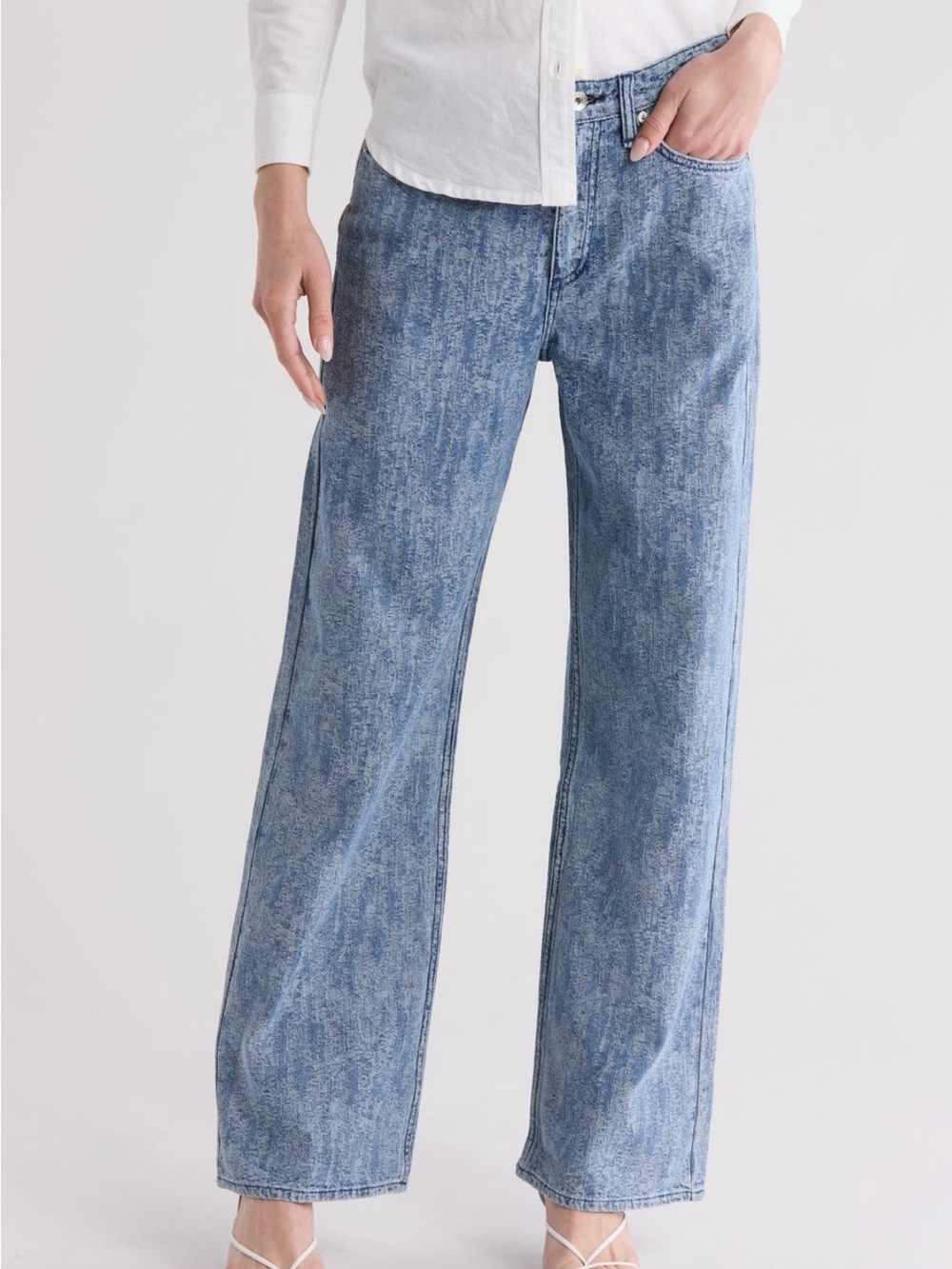 rag & bone Light Blue High-Rise Wide Leg Jeans